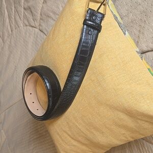 Black Italian calfskin belt, size 42